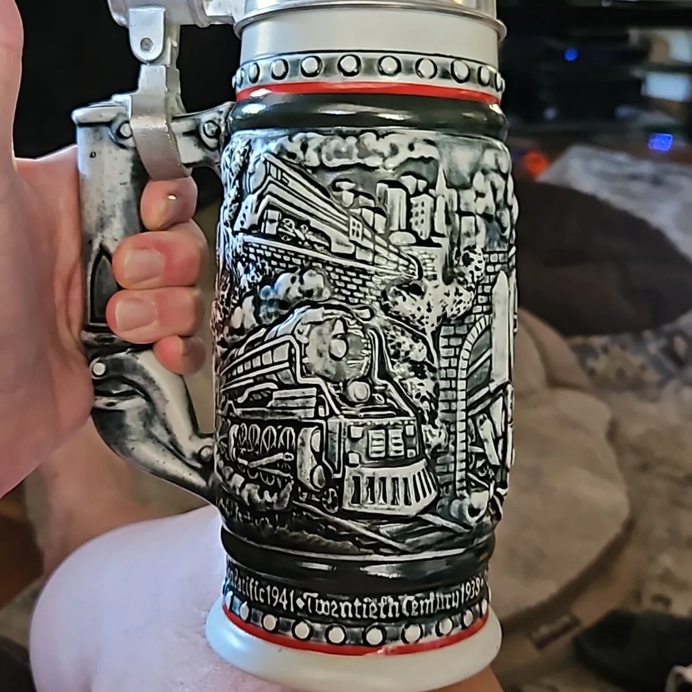 AVON 3D Lidded TRAIN beer stein mug cup